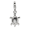 Sterling Silver Turtle Charm with Lobster Clasp