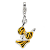 Sterling Silver CZ Enamel Tiger Bikini Pendant