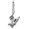 Sterling Silver CZ Enamel Zebra Bikini Pendant