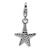 Sterling Silver 1/2in Starfish Charm with Lobster Clasp
