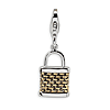Sterling Silver Gold-plated 3-D Fishing Basket Charm