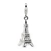 Sterling Silver 3-D Enamel Swarovski Crystal Eiffel Tower Charm