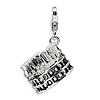 Sterling Silver 3-D Antiqued Colosseum Charm with Clasp