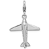 Sterling Silver 3-D Swarovski Crystal Airplane Charm