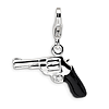Sterling Silver 3-D Enameled Pistol Charm with Lobster Clasp