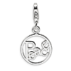Sterling Silver Peace in Circle Charm with Lobster Clasp
