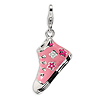 Sterling Silver 3-D Enameled Pink High Top Sneaker Charm