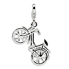Sterling Silver 3-D Enameled Bicycle Charm