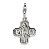 Sterling Silver 4 Way Medal Charm with Lobster Clasp
