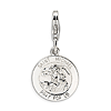 Sterling Silver St Michael Medal Charm with Lobster Clasp