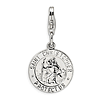Sterling Silver Small Round St Christopher Medal with Lobster Clasp