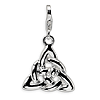 Sterling Silver Polished Trinity Knot Charm with Lobster Clasp