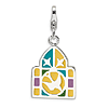 Sterling Silver 3-D Enameled Stained Glass Window Charm