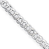 Sterling Silver Double Link Charm Bracelet 4mm