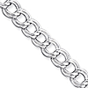 Sterling Silver 11.5mm Double Link Charm Bracelet