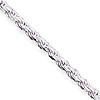 Sterling Silver 3mm Diamond-cut Italian Rope Chain
