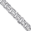 Sterling Silver 7in Charm Bracelet with Double Link Design 8.25mm