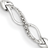 7in Sterling Silver 1/20 ct Diamond Infinity Bracelet