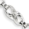 7in Sterling Silver 1/10 ct Diamond Bracelet with Infinity Links