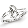 Sterling Silver 1/10 ct Diamond Two Hearts Promise Ring