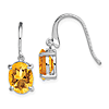Sterling Silver 2.9 ct tw Oval Citrine Dangle Earrings With French Wire