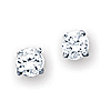 Sterling Silver 4.0mm CZ Stud Earrings