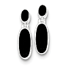 Sterling Silver 1in Onyx Double Drop Earrings