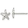 Sterling Silver 1/4in Mini Starfish Earrings