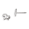 Rhodium-plated Sterling Silver Child's Pony Post Earrings