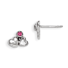 Sterling Silver Child's Pink Preciosa Crystal Heart Post Earrings