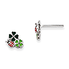 Sterling Silver Enamel Ladybug and Clovers Kid's Earrings