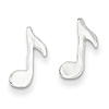 Sterling Silver Musical Note Mini Earrings