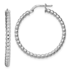Sterling Silver Beaded Hoop Earrings 1.25in