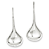 Sterling Silver French Wire Tear Drop Dangle Earrings 1 1/2in