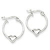 Sterling Silver 5/8in Heart Hoop Earrings