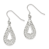 Sterling Silver Filigree Teardrop Earrings 1 1/2in