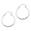 1 3/16in Diamond-cut Satin Hoop Earrings