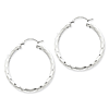 Diamond-cut Satin Hoop Earrings 1 1/2in