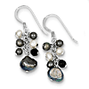 Sterling Silver Gray Cultured Pearls & Onyx Dangle Earrings