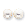Sterling Silver 9mm White Cultured Pearl Button Earrings