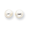 Sterling Silver 6.5mm White Freshwater Cultured Pearl Button Earrings