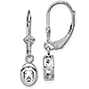 Sterling Silver 6x4mm Oval CZ Leverback Earrings