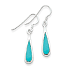 Sterling Silver Dangling Turquoise Teardrop Earrings