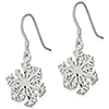 Sterling Silver Satin Snowflake Earrings