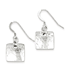 Sterling Silver Laser Cut Square Dangle Earrings