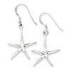 Sterling Silver 1 1/2in Starfish Dangle Earrings