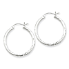 Sterling Silver Diamond-cut Hoop Earrings 2mm