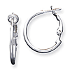 Sterling Silver Omega Back Hoop Earrings 7/8in