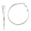 Sterling Silver 1 3/8in Clip-back Hoop Earrings