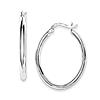 Sterling Silver 1 1/4in Oval Hoop Earrings